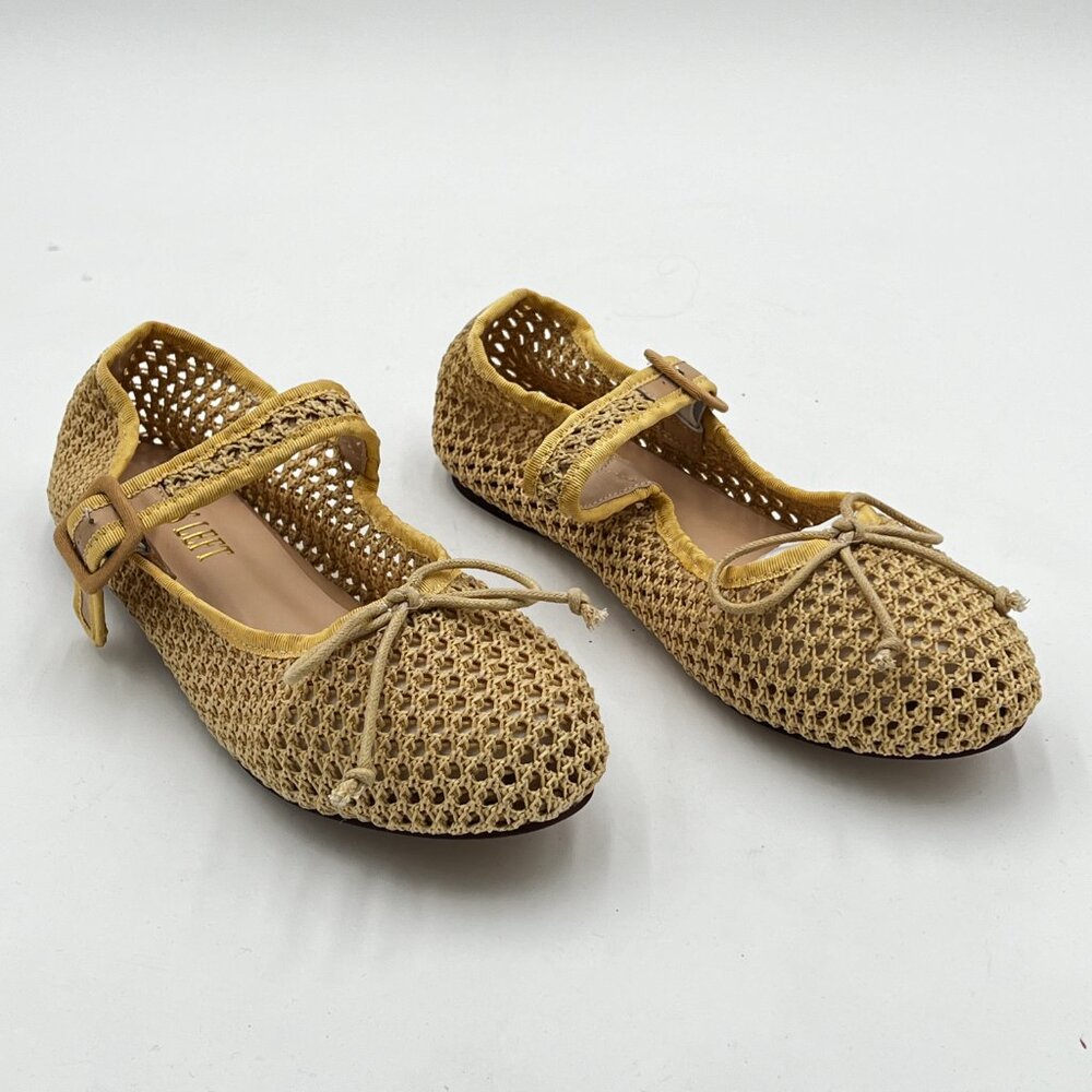 miss left Beige Cutout Bowknots Ankle Strap Mary Janes Classic Round Toe Shoes - Picture 4 of 6